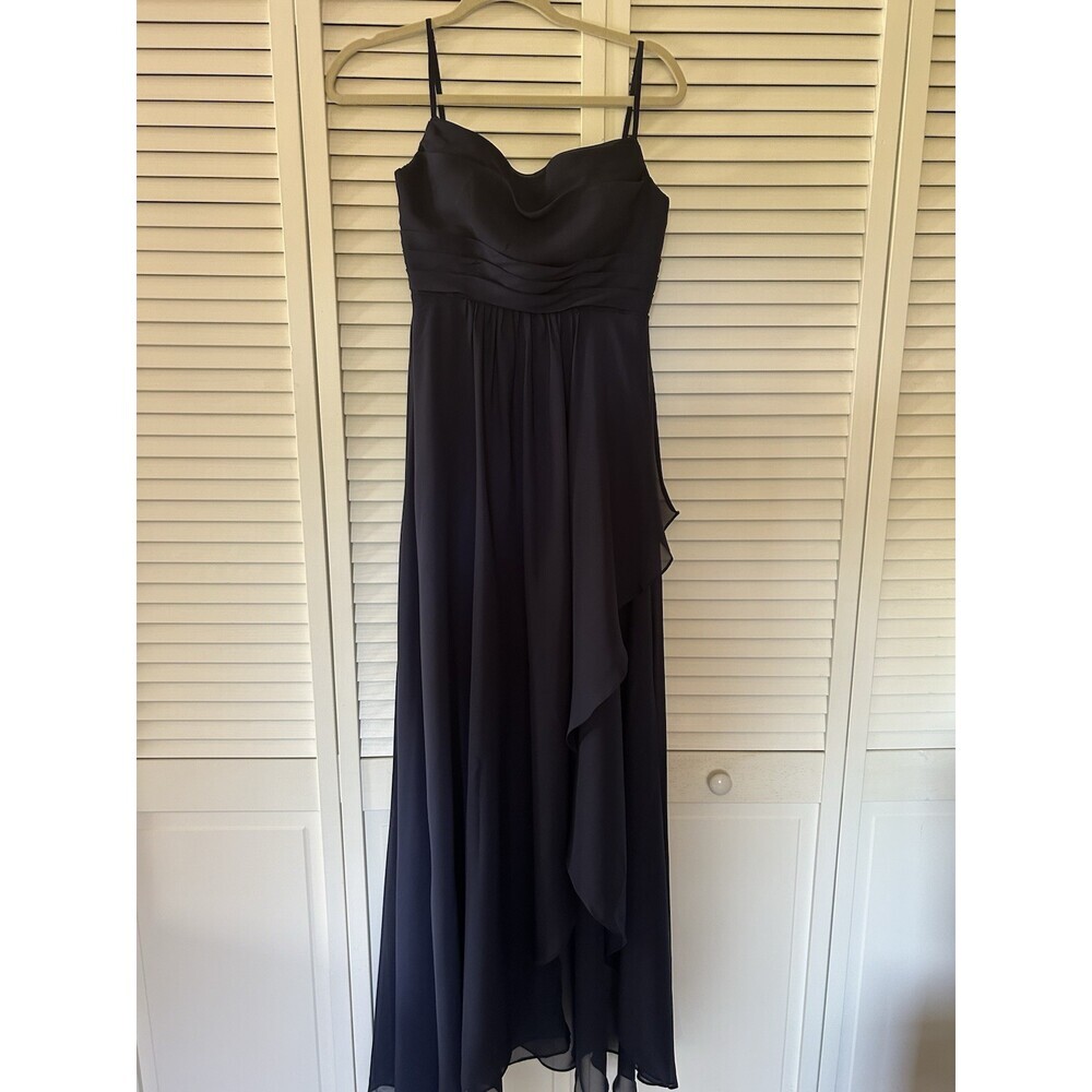 NEW Formal Navy Blue Sz S Corset Back , Chiffon. Flowing Elegance